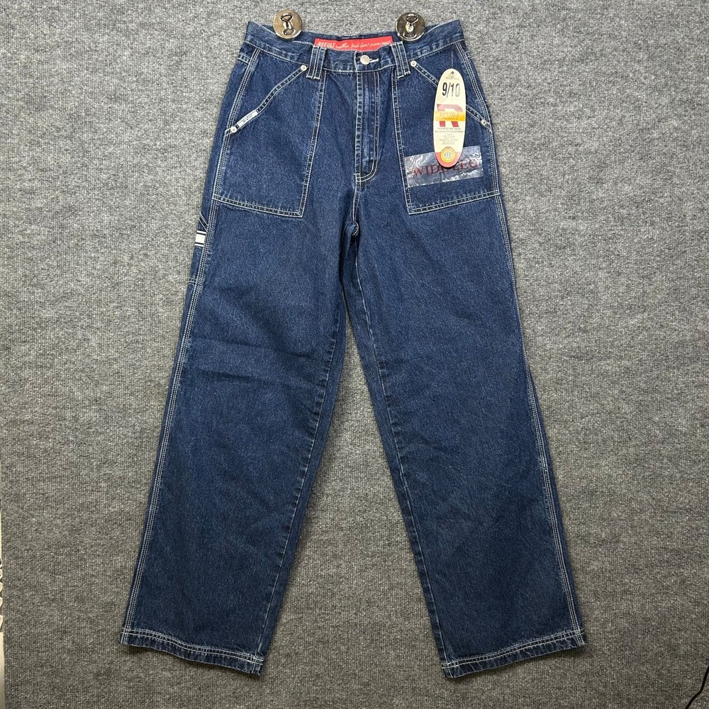 Vintage Revolt Wide Leg Jeans Women's Blue Denim High Rise Workwear - 9/10 NWT
